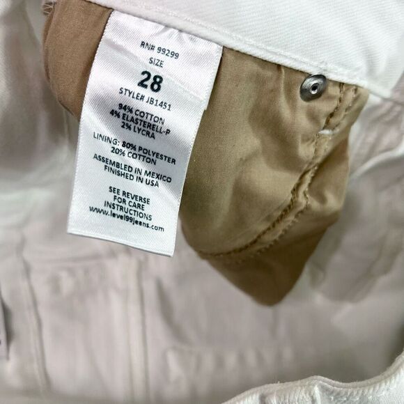 Level 99 Jean Shorts Womens 28 Chelsea White Cut Off Denim Distressed Mid Rise - Picture 9 of 10